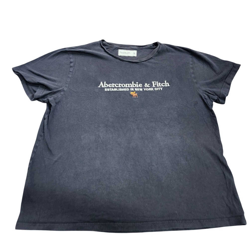 Abercrombie & Fitch T-Shirt Mens XL Soft A&F Collection Black Logo Embroidered